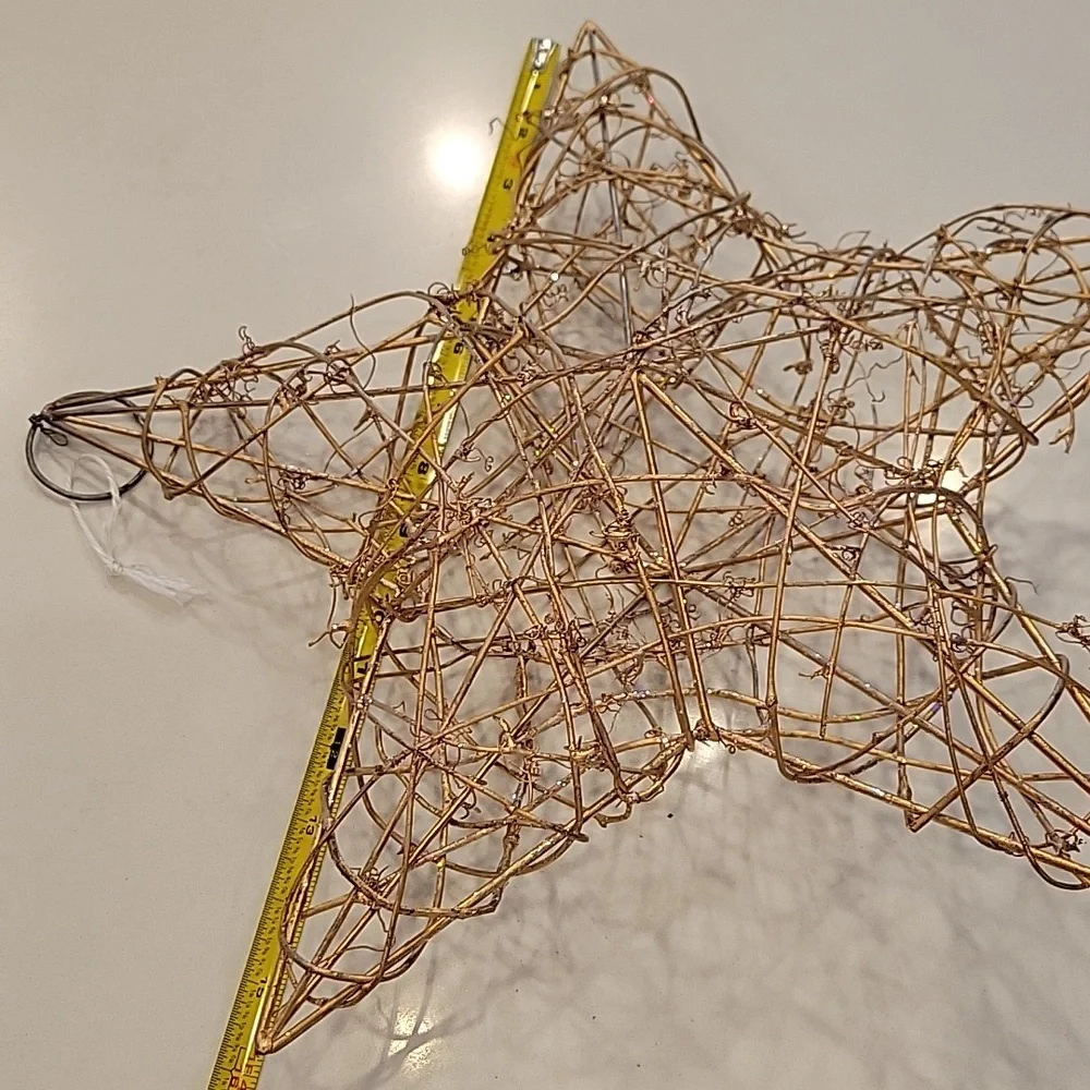 Large Gold Weaved With Twine Star